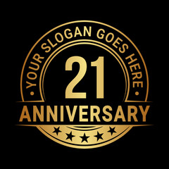 21 years anniversary logo design template. Vector illustration