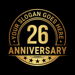 26 years anniversary logo design template. Vector illustration