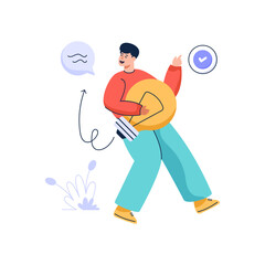 An employee performance flat vector illustration 