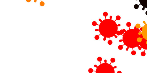 Light orange vector pattern with coronavirus elements.