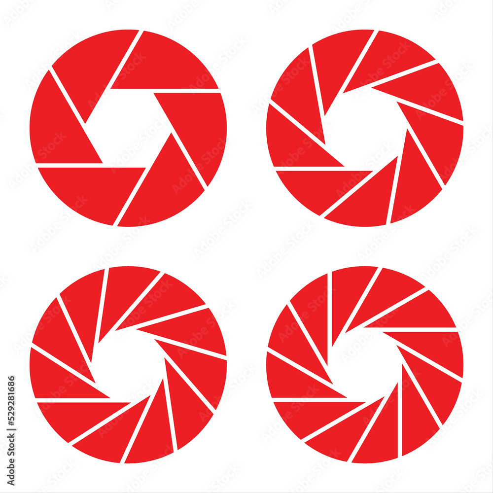 Fototapete shutter aperture abstract icons on a transparent background in png format