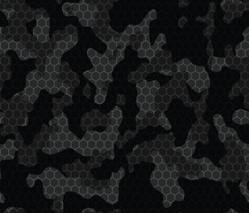 
Abstract camouflage black pattern, geometric mesh, trendy print.