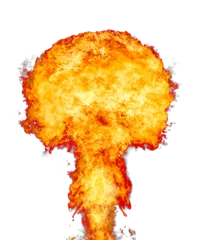 Explosion - Feuerpilz auf transparentem Hintergrund im PNG-Format. Pilzwolken-Feuerball von einer Explosion in der Nacht. Nukleare Explosion. Symbol des Umweltschutzes und der Gefahren der Kernkraft © Baranov