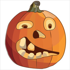 Vector halloween pumpkin. Jack-o-lantern icon