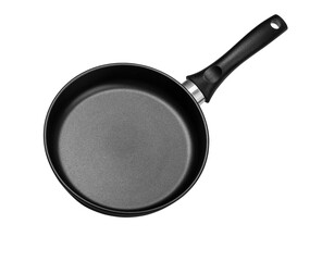Top view of new empty frying pan