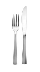 Knife and fork isolated