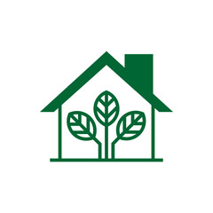 greenhouse, home with plant icon vector