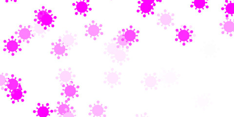 Light pink vector pattern with coronavirus elements.