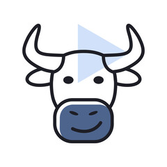 Bull icon. Farm animal vector illustration