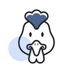 Chicken icon. Animal head vector illustration