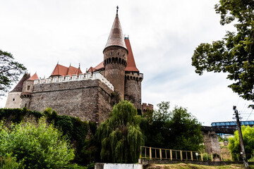 Fototapeta na wymiar Corvin Castle, also known as Hunyadi Castle or Hunedoara Castle. Romania.