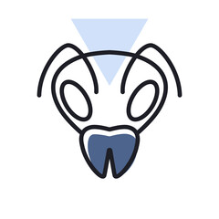 Bee icon. Animal head vector symbol