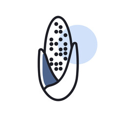 Corncob vector isolated icon Agriculture sign