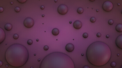 Round particles of different diameters on the surface. Pink style.