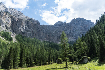 landscape in the mountains, Forcella Franzei, Dolomites Alps, Italy 