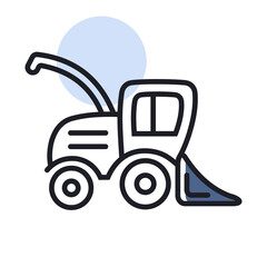 Combine harvester isolated vector icon