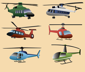 set of helicopter