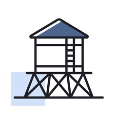 Water tower vector isolated icon
