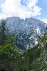Fototapeta na wymiar mountains in the mountains, Forcella Franzei Route, Dolomites Alps, Italy 
