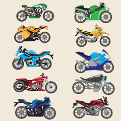 set of motorcycle