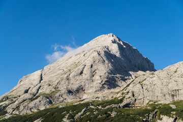 mountains in the mountains, Marmolada Mountain, Dolomites Alps, Italy, viewpoint from Fedaia Lake