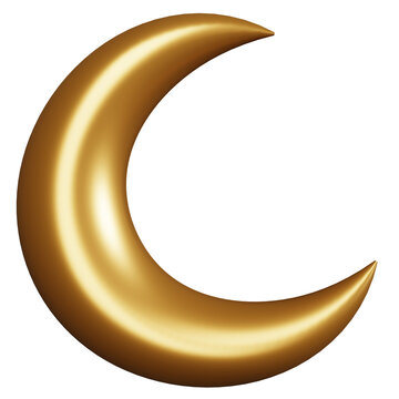 Islamic crescent moon 3d cartoon illustration