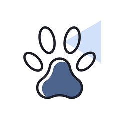 Paw vector isolated icon. Pet animal sign