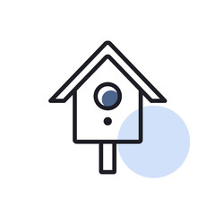 Nesting box or birds house vector isolated icon