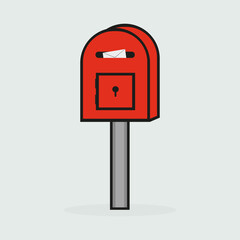 A letter with a box. Vector illustration