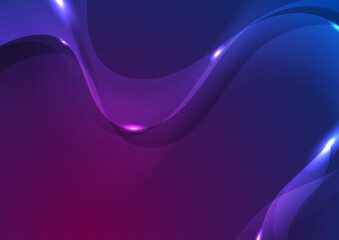 Blue ultraviolet glowing waves abstract elegant vector background