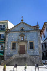 Fototapeta na wymiar Chapel of Our Lady of Mercy (Portuguese: Capela de Nossa Senhora da Piedade) decorated with azulejo, Porto