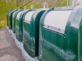 Brand new green garbage recycling containers - Denmark