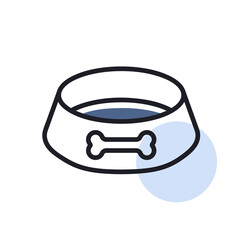 Pet dog bowl vector icon. Pet animal sign