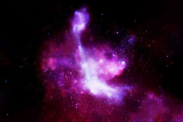 Bright purple space nebula. Elements of this image furnished by NASA