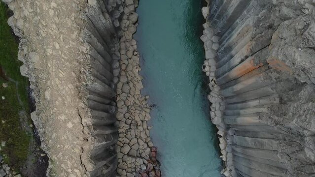 Studlagil canyon from above
