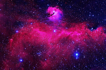 Bright purple space nebula. Elements of this image furnished by NASA