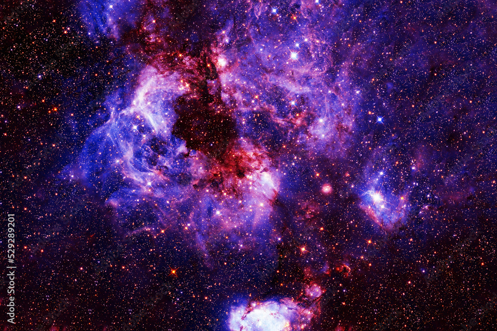 Wall mural bright purple space nebula. elements of this image furnished by nasa
