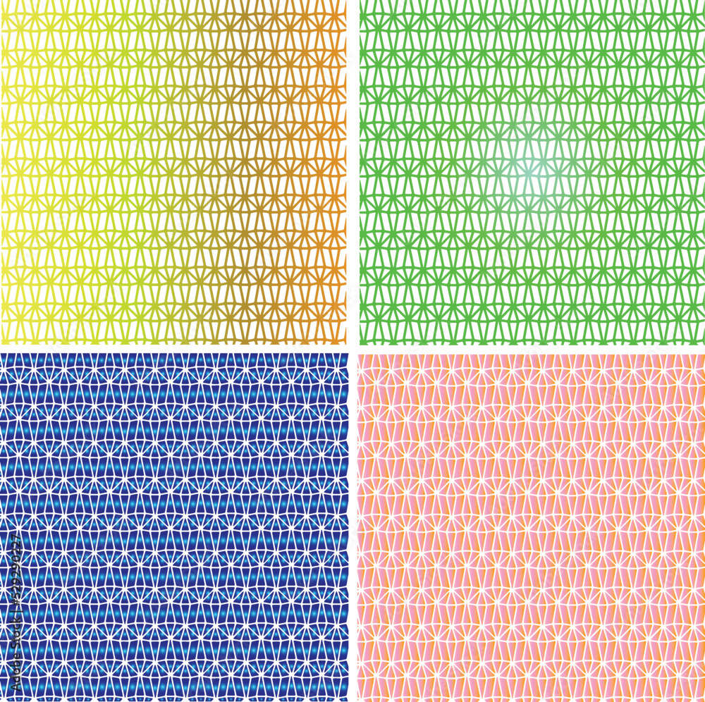 Poster geometrical seamless repeat pattern set with gradient color