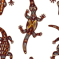 Seamless pattern with Reptile animals