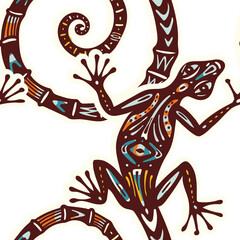 Seamless pattern with Reptile animals