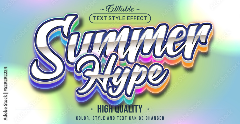 Poster Editable text style effect - Summer Hype text style theme.