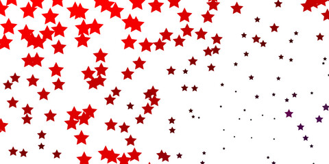 Light Pink, Red vector layout with bright stars.