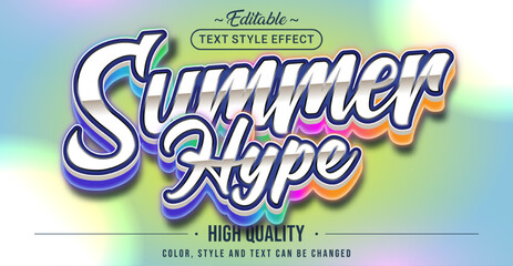 Editable text style effect - Summer Hype text style theme.