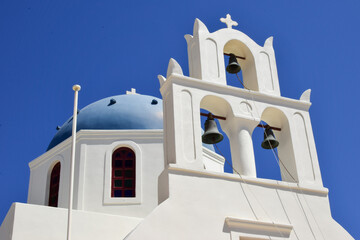 Panoramic view of Santorini, Greece.