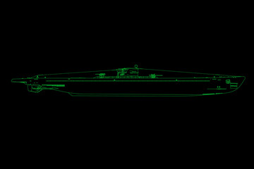 Obraz na płótnie Canvas Vista lateral de submarino