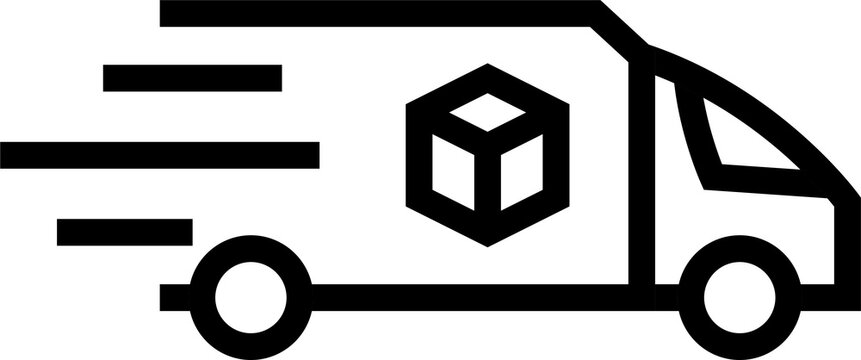 Icono de cami&oacute;n de entrega y transporte. Cami&oacute;n de reparto. Concepto de entrega gratuita