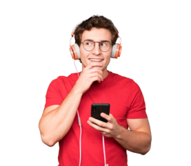 Friendly young man making a wondering gesture