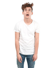 Fototapeta premium Tired young guy posing