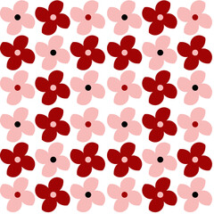 Pattern con fiorellini rosa e rossi