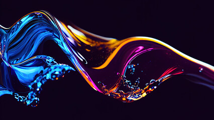 Colorful Paint in Motion. Composition of liquid paint pattern for projects on design, creativity and imagination to use as wallpaper for screens and devices